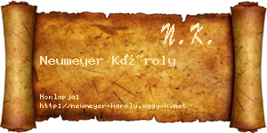 Neumeyer Károly névjegykártya